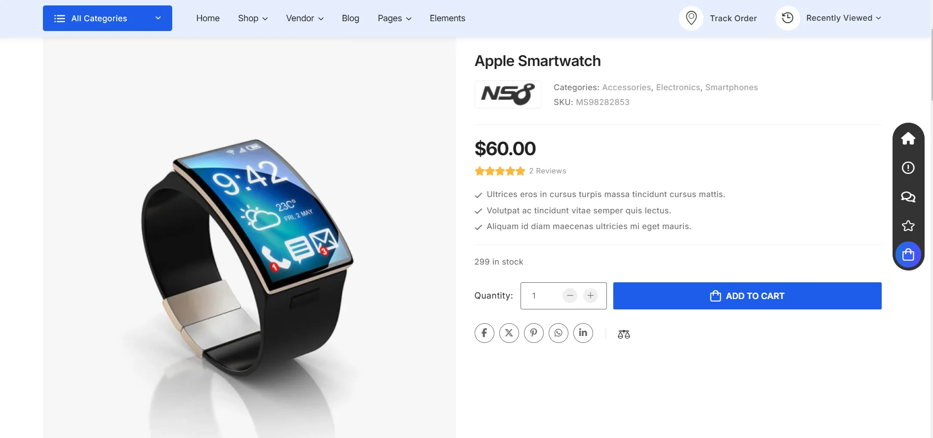 Wolmart Review: The Ultimate Multi-Vendor Marketplace WooCommerce Theme 9 Wolmart Multi-Vendor Marketplace WooCommerce Theme Product page Design 1