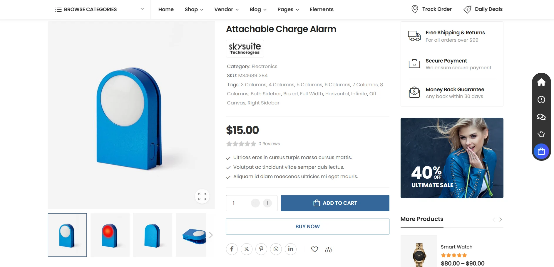 Wolmart Review: The Ultimate Multi-Vendor Marketplace WooCommerce Theme 8 Wolmart Multi-Vendor Marketplace WooCommerce Theme Product page Design