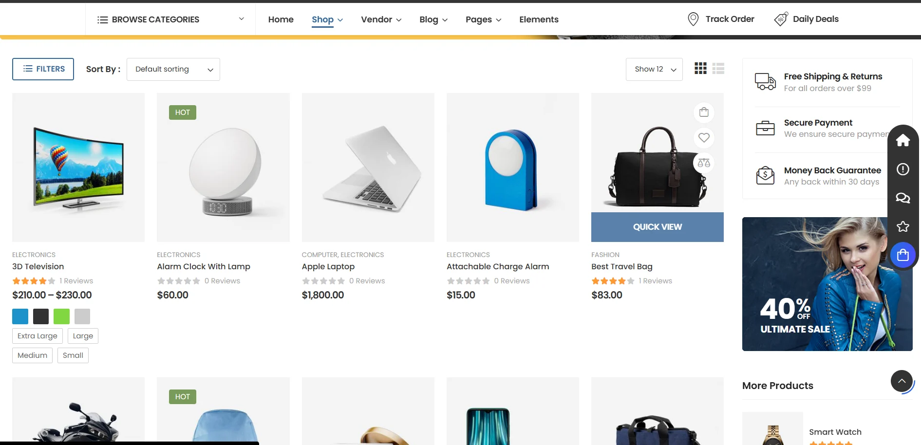 Wolmart Review: The Ultimate Multi-Vendor Marketplace WooCommerce Theme 6 Wolmart Multi-Vendor Marketplace WooCommerce Theme Shop page Design 1